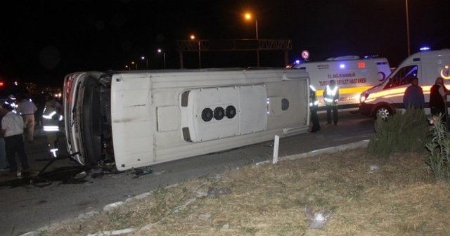 İşçi servisi kaza yaptı: 1 ölü