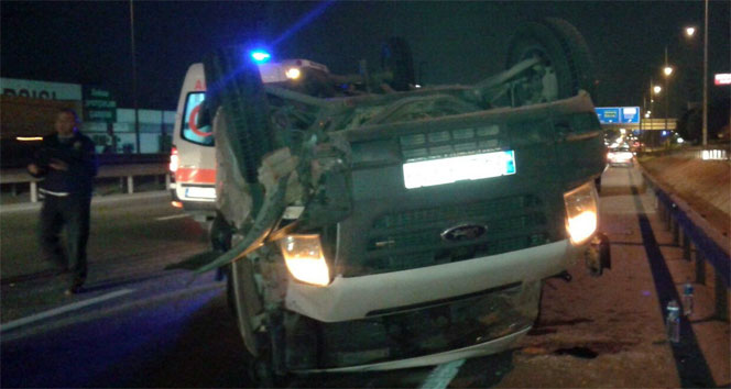 İşçi servisi takla attı: 1 ölü, 7 yaralı