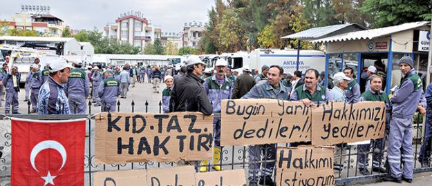 İşçiler eylemde Akaydın sus-pus