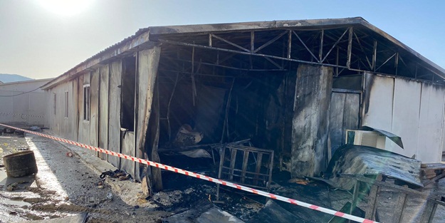 İşçilerin kullandığı konteynerde yangın