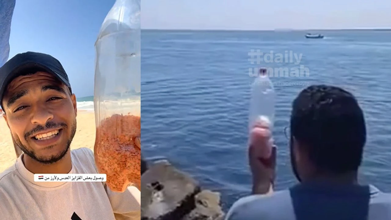 İşe yaramaz denmişti: Akdenize bırakılan erzak şişeleri Gazze'ye ulaştı!