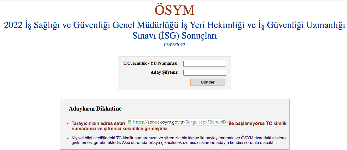 İSG 2022 sonuçları açıklandı mı? ÖSYM 2022 İSG sonuç sorgulama!