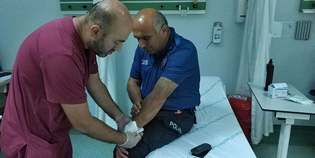 Isırılan hastane polisi hastanelik oldu
