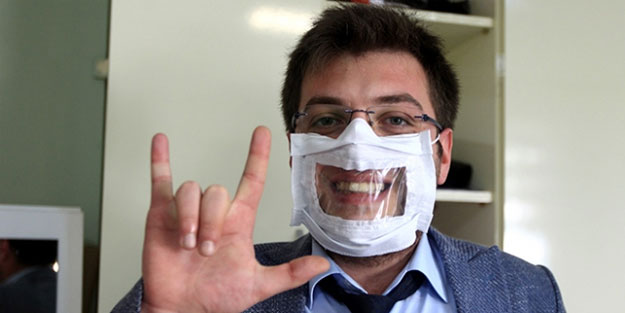 İşitme engelli vatandaşlar için şeffaf maske üretildi