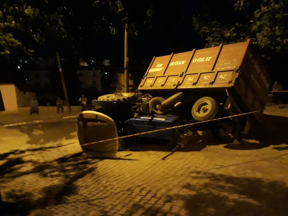 İslahiye’de devrilen traktörün altında kalan sürücüsü yaralandı 