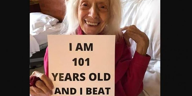 İspanyol gribini yenip koronavirüse yakalanan 101 yaşındaki kadından haber var!