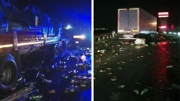 Isparta-Afyonkarahisar Karayolu’nda TIR'lar çarpıştı! Ortalık savaş alanına döndü