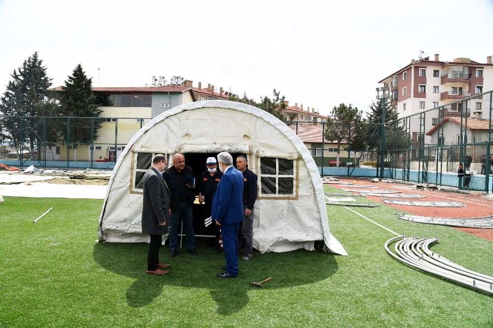 Isparta Belediyesi’nden çadır kurulumu tatbikatı 