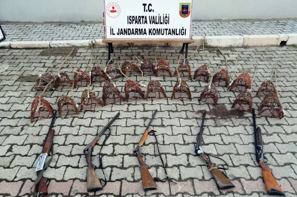 Isparta’da 6 kaçak avcıya 40 bin lira para cezası 