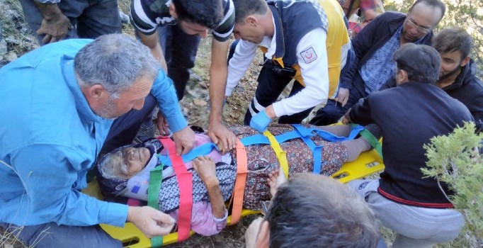 Isparta'da kayalıklardan düşen yaşlı kadın yaralandı