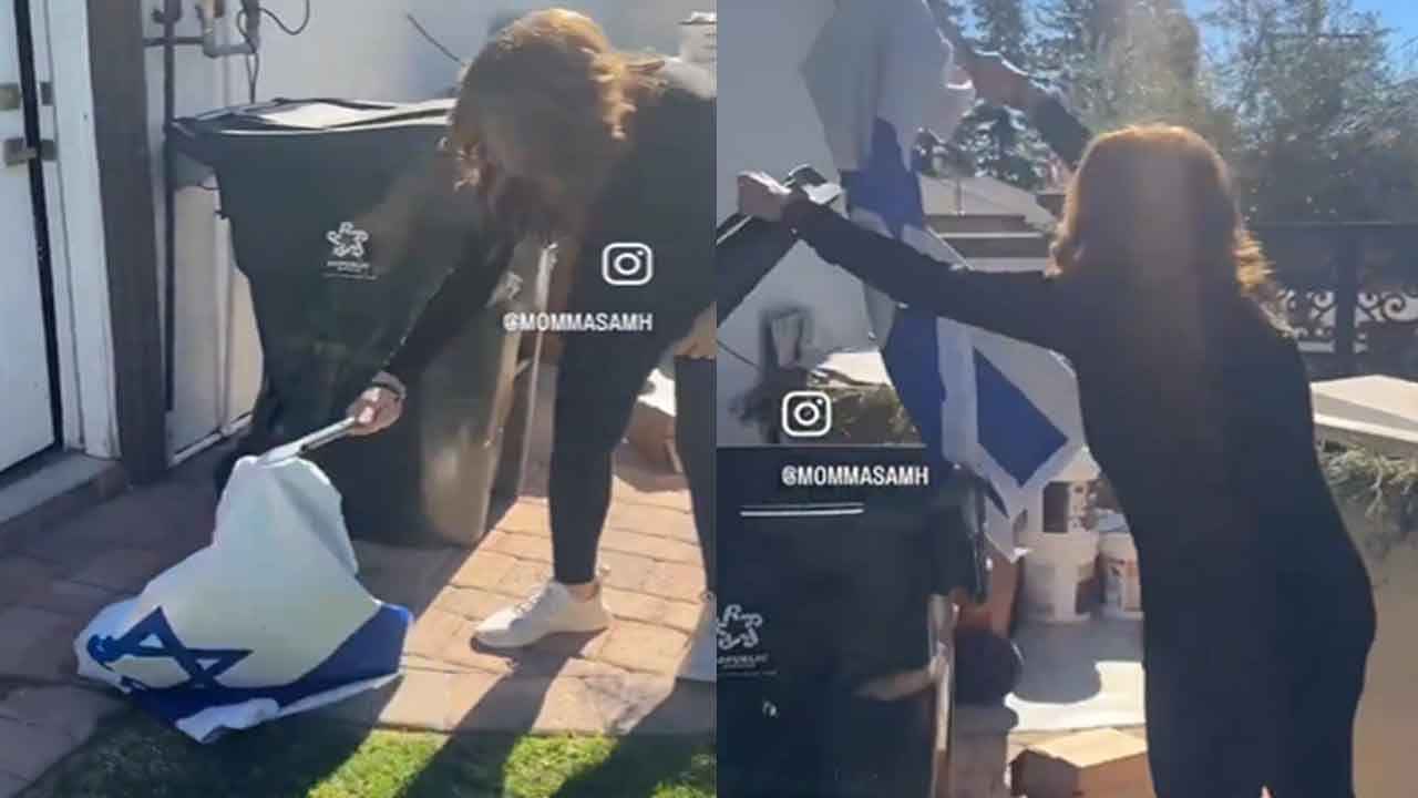 İsrail bayrakları çöpe