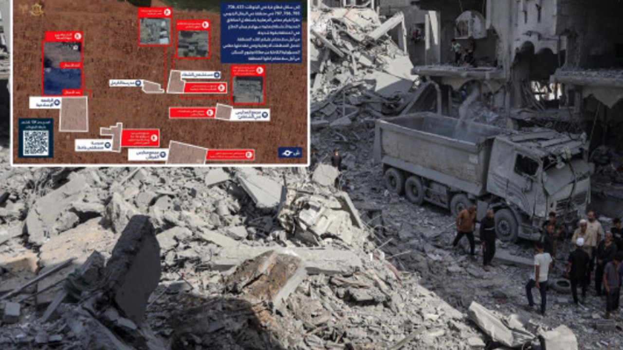 İsrail harita yayınladı! Hastane ve okullara saldırı yapacak! Gece boyu Gazze'ye saldırdı