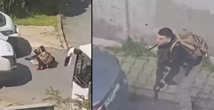 İsrail Konsolosluğu’ndaki saldırganın etkisiz hale getirildiği an! Polis eğilip arabanın altından sıktı