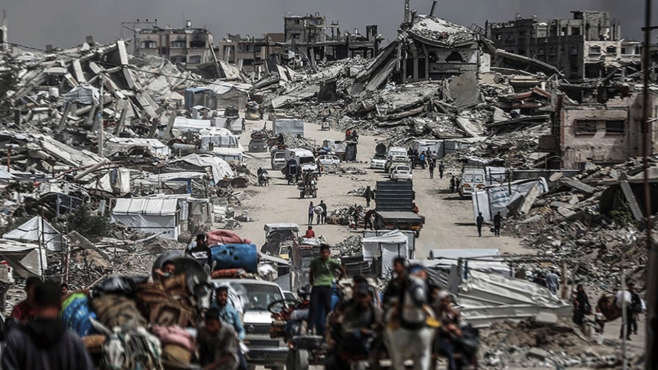 İsrail ordusu yeni bir harita yayınlayarak Filistinlileri tehdit etti: Ya sürgün ya ölüm!
