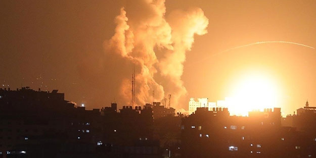 İsrail savaş uçakları, Gazze'yi vurdu