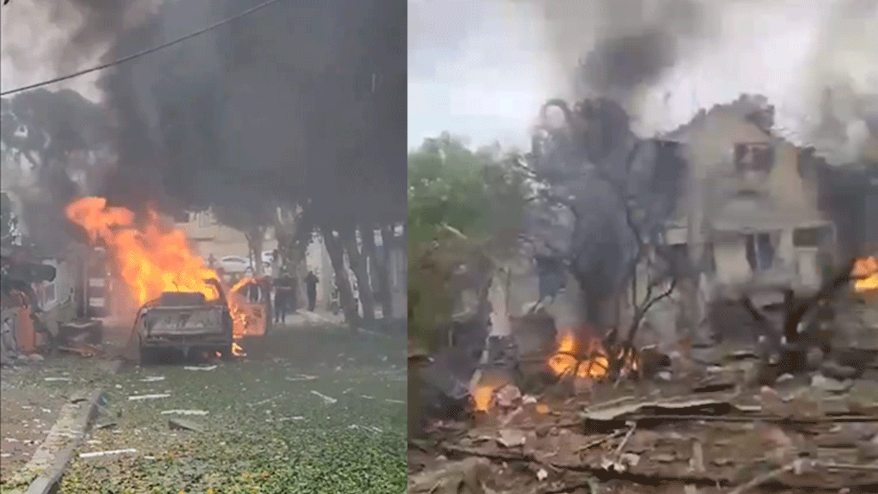 İsrail yangın yeri: Füzeler peş peşe düştü! Müthiş görüntüler