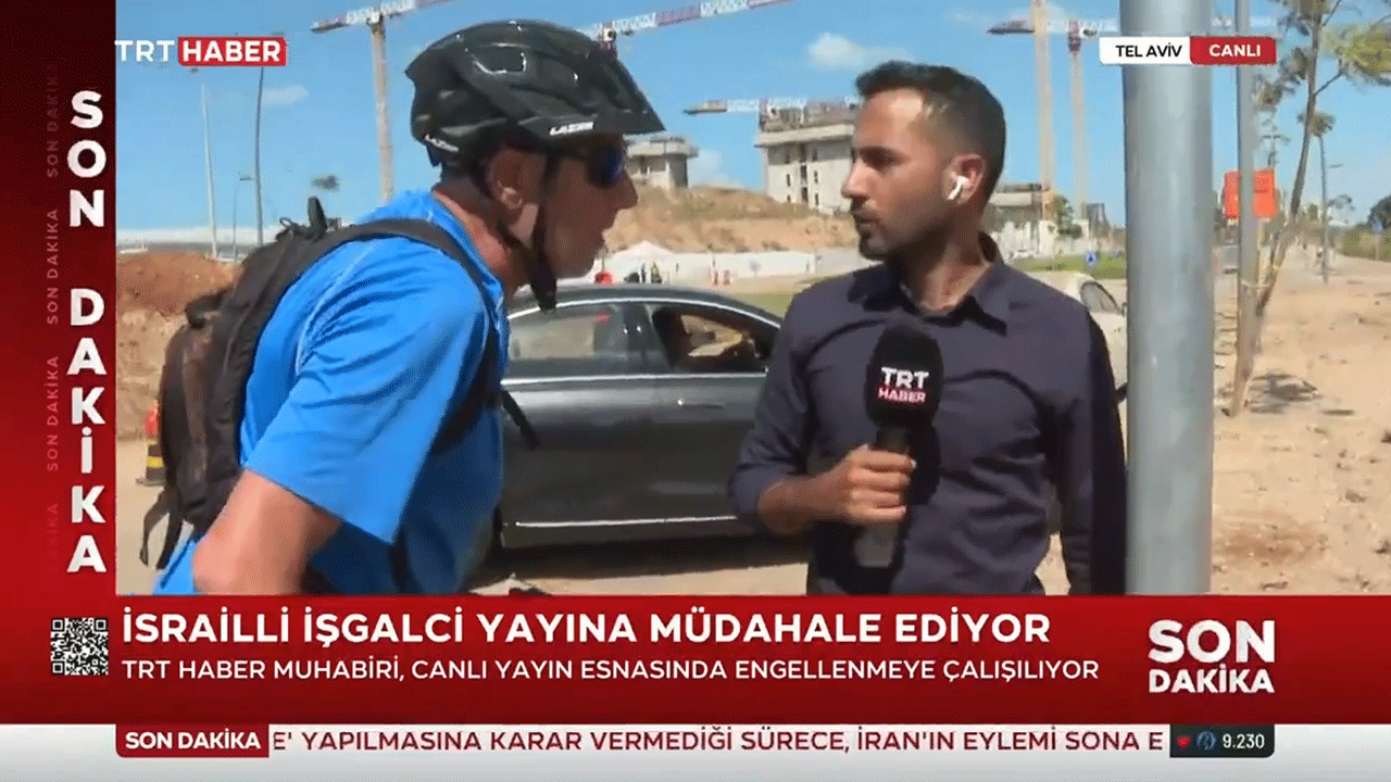 İsrail'de TRT Haber canlı yayınına müdahale