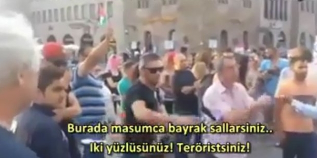 Tek başına İsrail'e destek yürüyüşünü dağıtan Türk