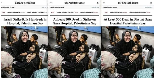 İsrail’i aklama adına manşetini 3 kez değiştirdi The New York Times’ın utanç manşeti