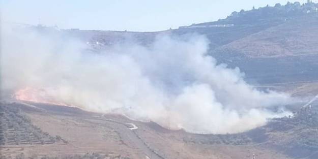 İsrailli teröristler, Filistinlilerin tarım arazilerini ateşe verdi!