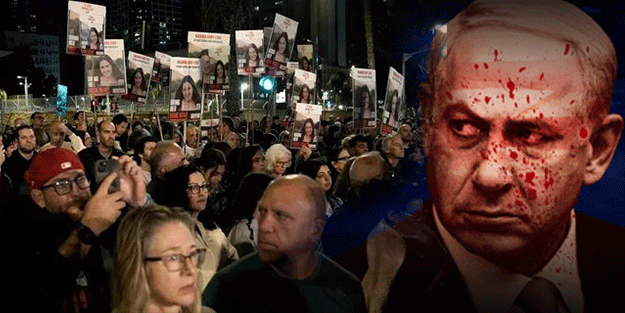 İsrailliler ayaklandı ‘Sen başlattın sen suçlusun’ Netanyahu’nun evinin önünde büyük protesto