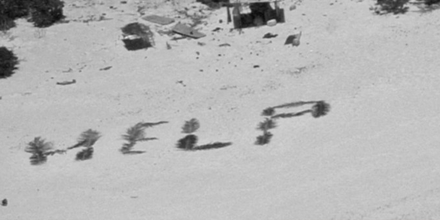 Issız adada mahsur kaldılar palmiye yapraklarıyla kurtuldular