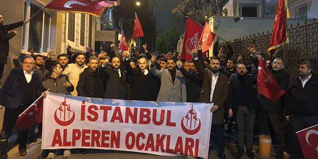 İstanbul Alperen Ocakları'ndan küstah Yunan vekile tepki yürüyüşü