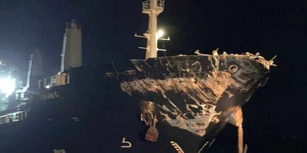 İstanbul Boğazı'nda iki geminin çarpıştığı kaza böyle görüntülendi