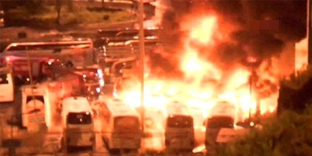İstanbul otogarı'nda otobüsler alev aldı!