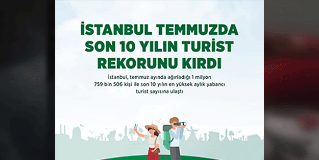 İstanbul temmuzda son 10 yılın turist rekorunu kırdı