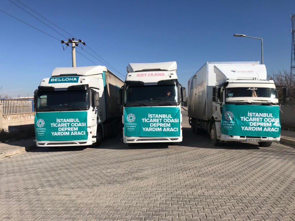 İstanbul Ticaret Odası’nın 20 tır temel ihtiyaç malzemesi Malatya’ya ulaştı 