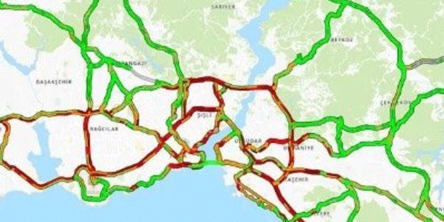 İstanbul trafiği kilit! Yoğunluk yüzde 85
