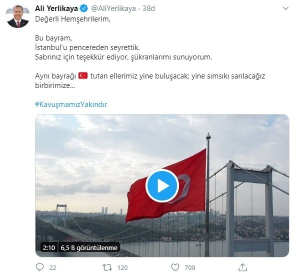 İstanbul Valisinden anlamlı bayram mesajı 