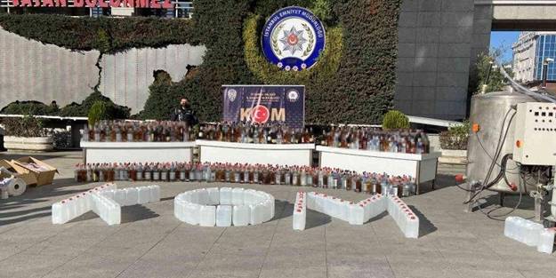 İstanbul'da sahte alkol operasyonu! Tam 10 ton