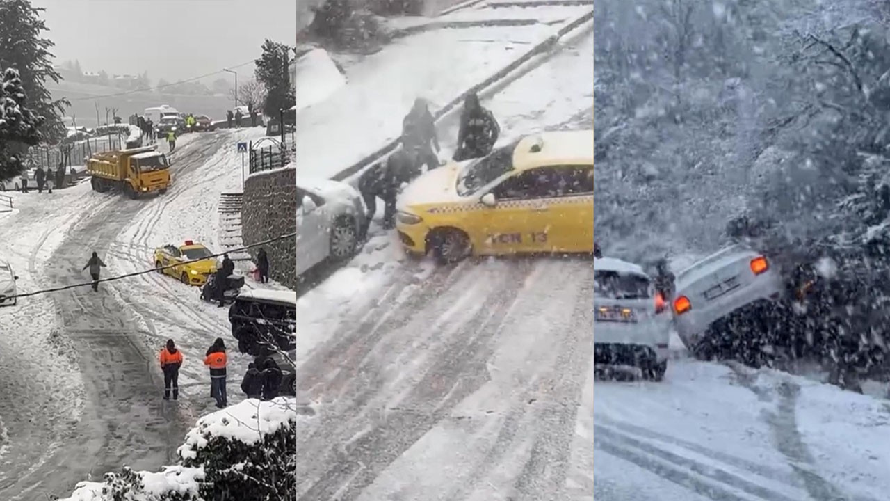 İstanbul'da alışılmış kar manzarası: Kazalar peş peşe geldi