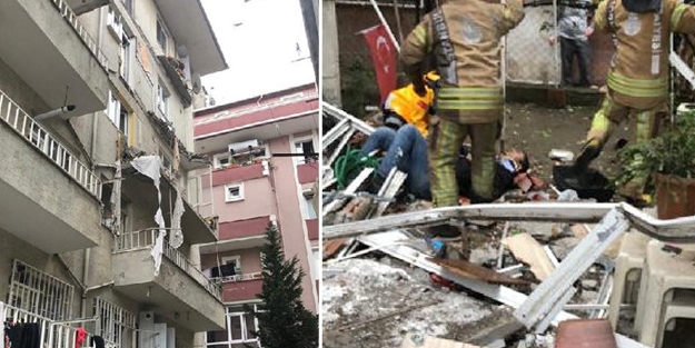 İstanbul'da binanın balkonları çöktü! Yaralılar var