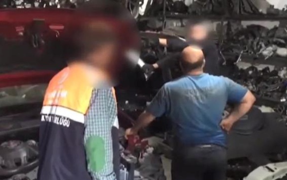 İstanbul'da çalınan arabayı ararken onlarca otomobilin parçasını buldular