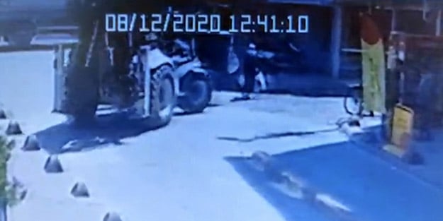 İstanbul'da dehşet anları! Operatör, kepçenin uçlarıyla kadını yere savurdu