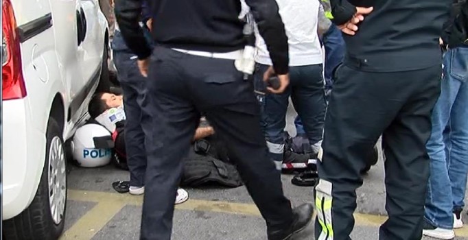 İstanbul'da ehliyetsiz sürücü polislere çarptı