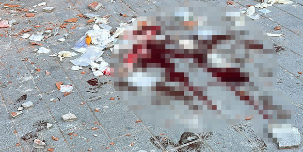 İstanbul'da feci olay! Tıp merkezinin bulunduğu binadan başına tuğlalar düştü