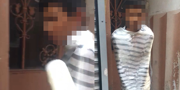 İstanbul'da flaş olay! Hırsızı yakalayıp streç filme sardı