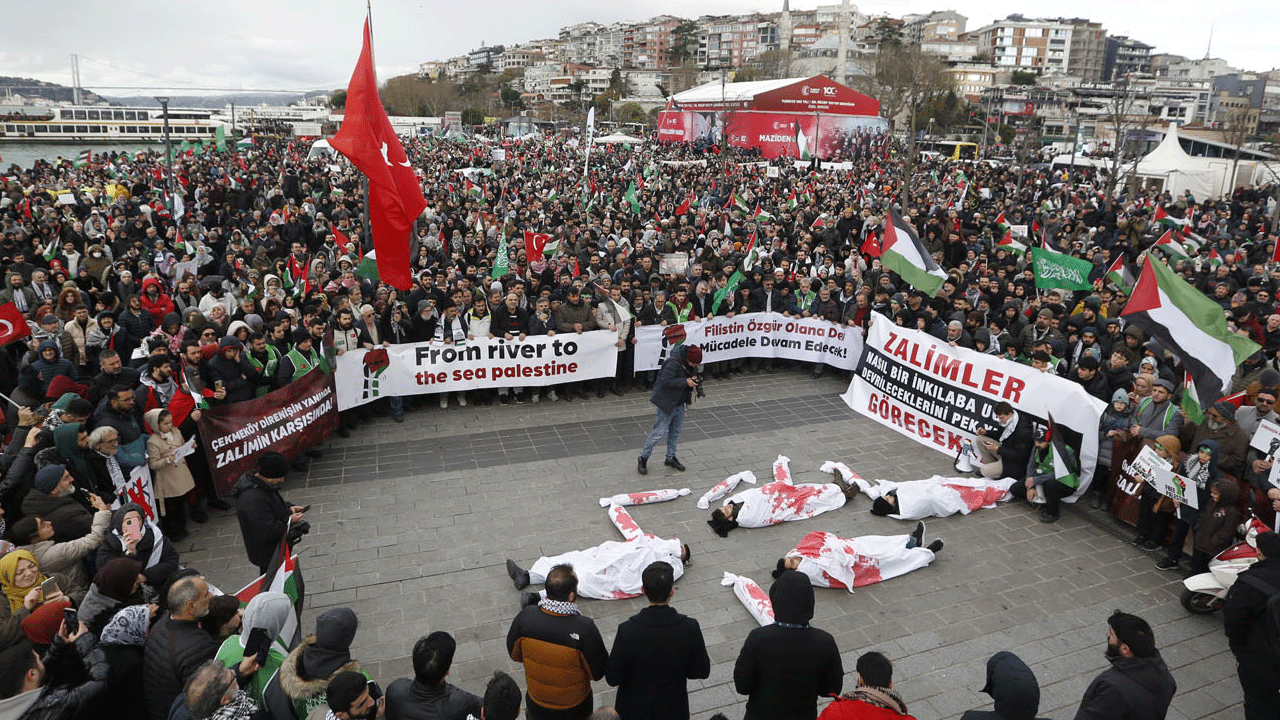 İstanbul'da Gazze'ye destek eylemi