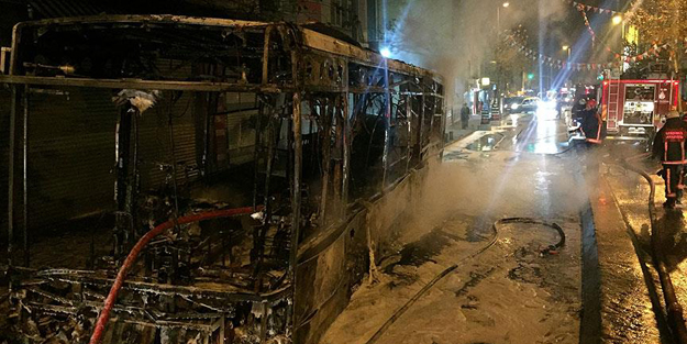 Halk otobüslerine molotofkokteylli saldırı