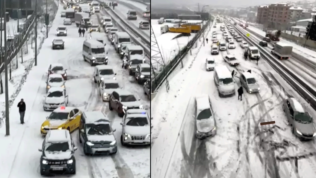 İstanbul'da kar yağdı, ulaşım durdu