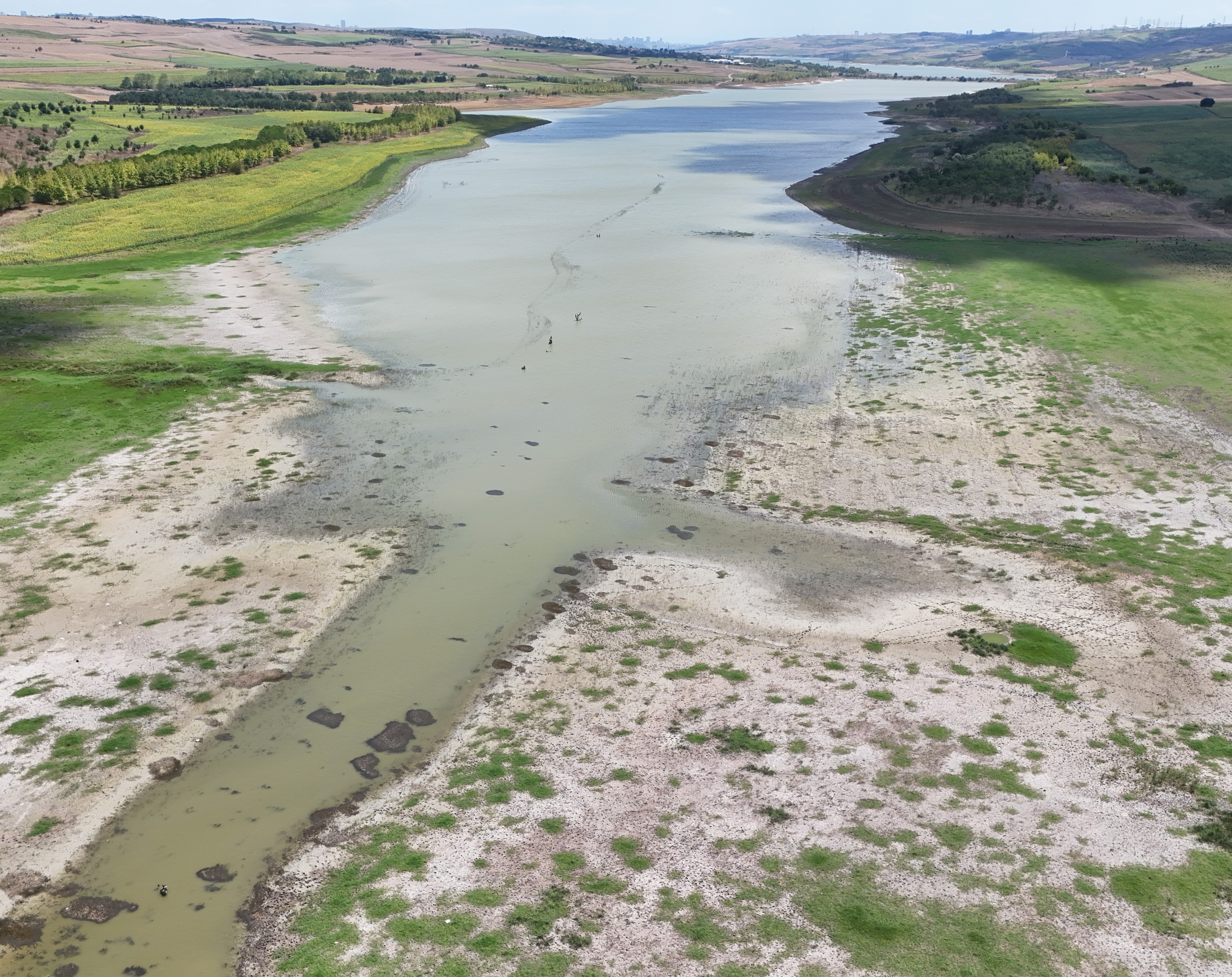 İstanbul'da Kuruyan barajlar piknik alanı oldu