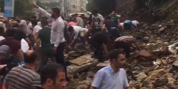 İstanbul'da mezarlık duvarı çöktü!