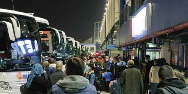 İstanbul otogarı tıklım tıklım