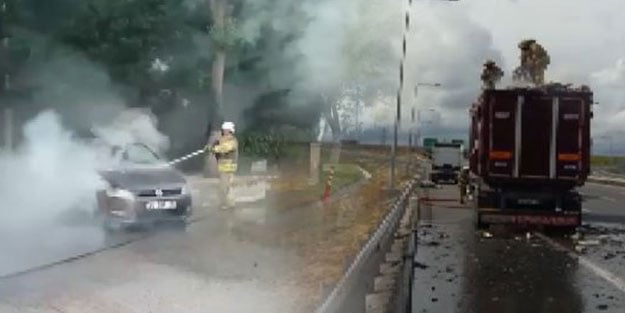 İstanbul’da ‘sıcak’ anlar! Bir ilçede otomobil, başka ilçede tır dorsesi yandı