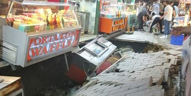 İstanbul'da sokakta çökme meydana geldi: 1 yaralı