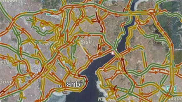 İstanbul'da trafik kilit
